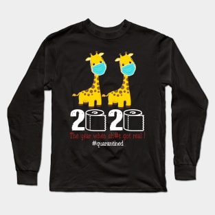 Giraffe 2020 The year when shit got real Long Sleeve T-Shirt